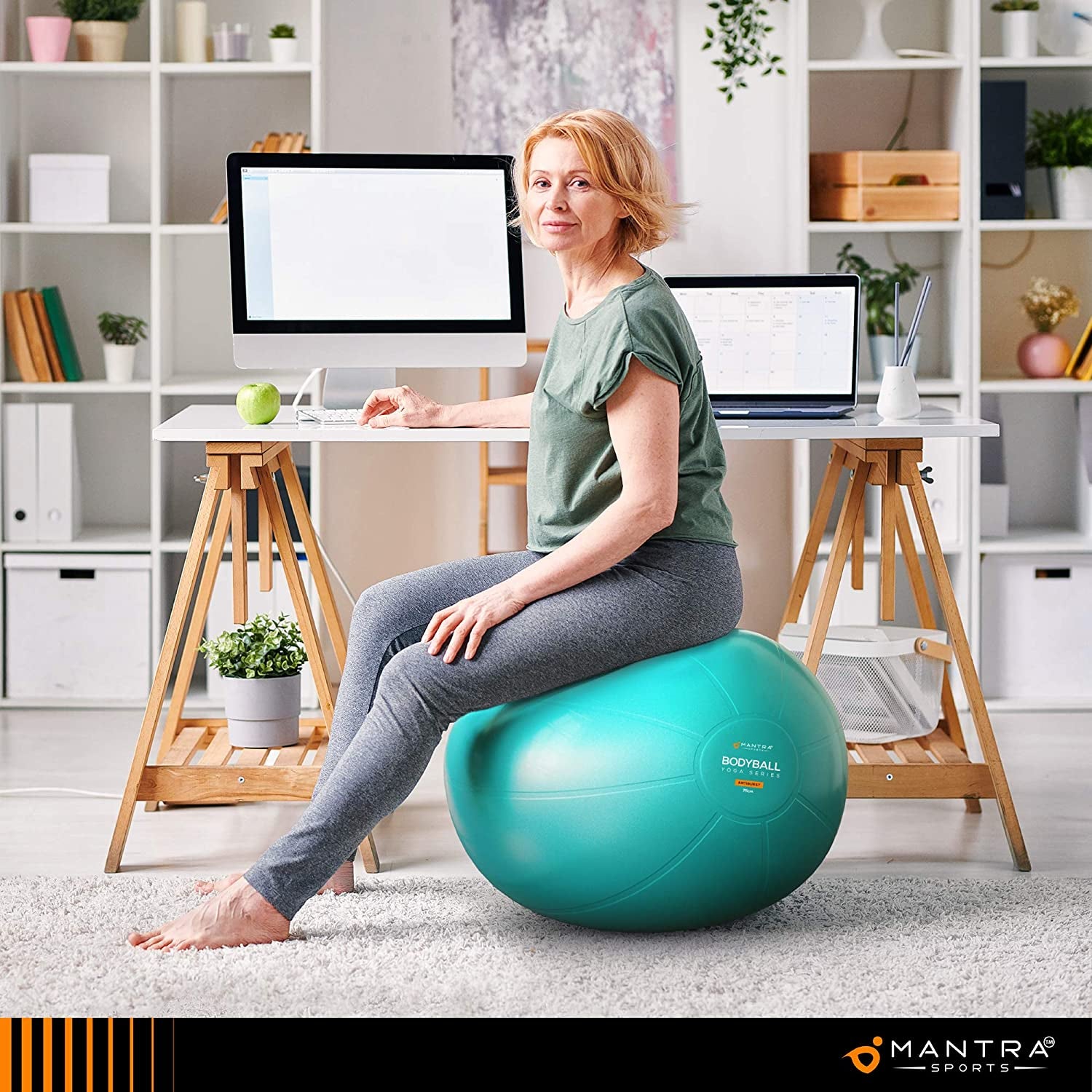 Exercise Ball – Yoga Ball for Pilates & Fitness - Birthing for Pregnancy, Stability, Core, Balance, Therapy for Physical Rehab, Workout for Home Gym & Office Chair, Fast Pump Included